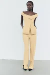 Chaleco tipo bustier cruzado - Beige | ZARA (talla small)