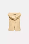 Chaleco tipo bustier cruzado - Beige | ZARA (talla small)