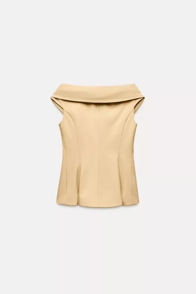 Chaleco tipo bustier cruzado - Beige | ZARA (talla small)