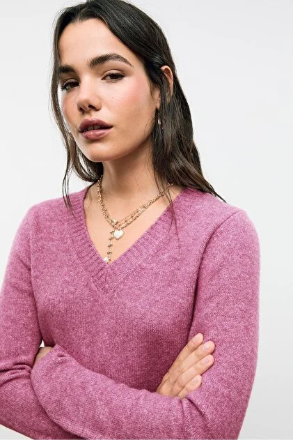 STRADIVARIUS Soft-touch cropped knit sweater nuevo (talla M)