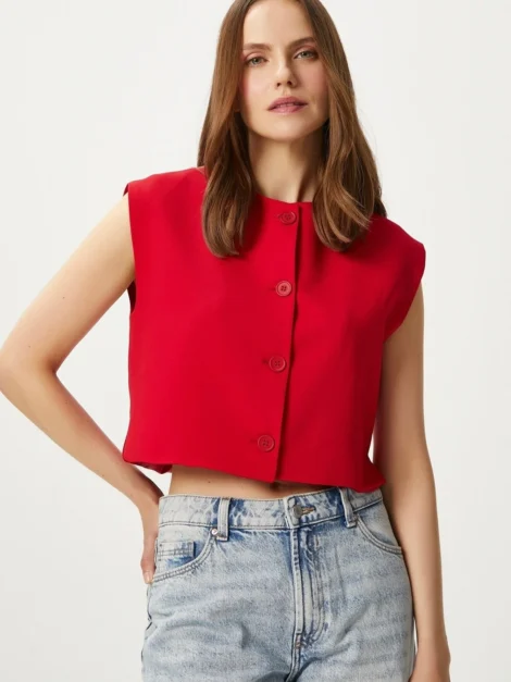 BUTTONED VEST TOP zara (talla L)