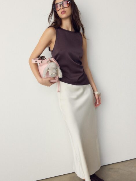 Satin midi skirt STRADIVARIUS (XL, parece M/L)
