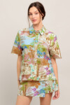 SUNSHINE GETAWAY WOVEN TOP nueva (talla small)