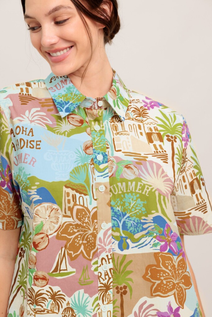 SUNSHINE GETAWAY WOVEN TOP nueva (talla small)