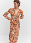 MANGO Floral Print Empire Midi Dress - (talla 2)