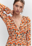 MANGO Floral Print Empire Midi Dress - (talla 2)