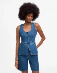 Denim Scoopneck Cutaway Vest in Dowe Wash MADEWELL (talla 10)