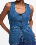 Denim Scoopneck Cutaway Vest in Dowe Wash MADEWELL (talla 10)
