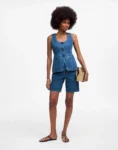 Denim Scoopneck Cutaway Vest in Dowe Wash MADEWELL (talla 10)