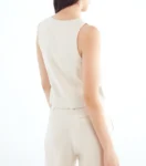 Springfield Linen Bow Vest Beige (talla L, parece S/M)