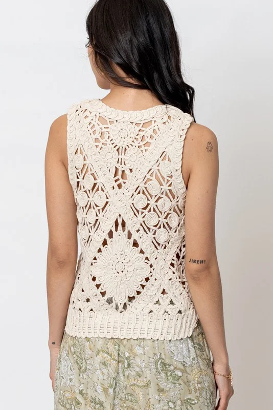 Sleeveless Crochet Top nuevo (talla S/M)