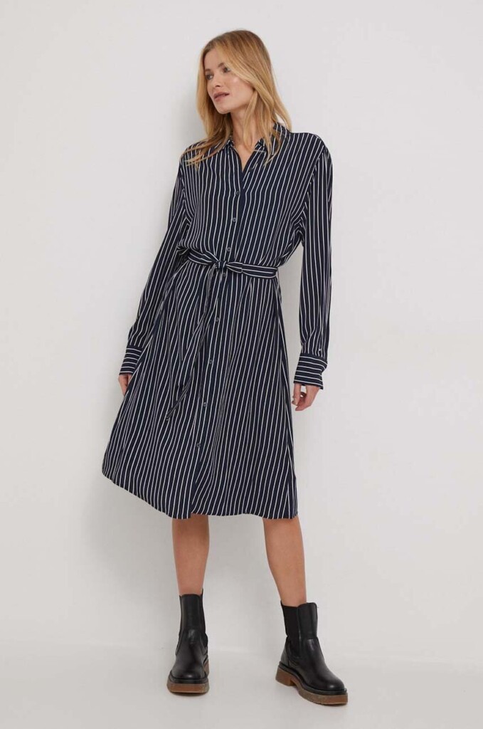TOMMY HILFIGER Belted Midi Shirtdress (talla XS)