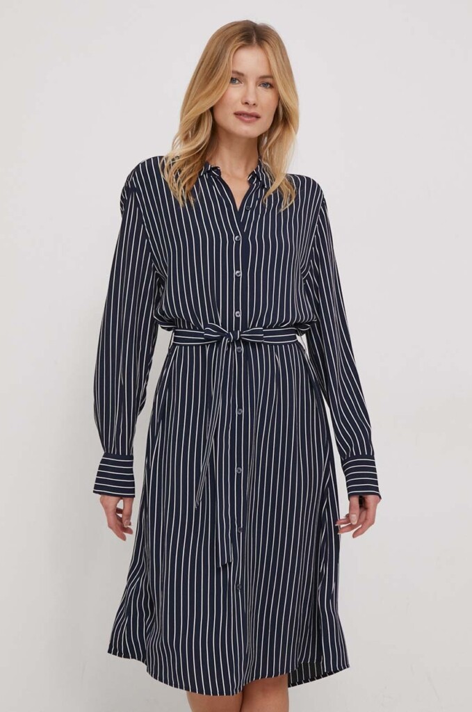 TOMMY HILFIGER Belted Midi Shirtdress (talla XS)