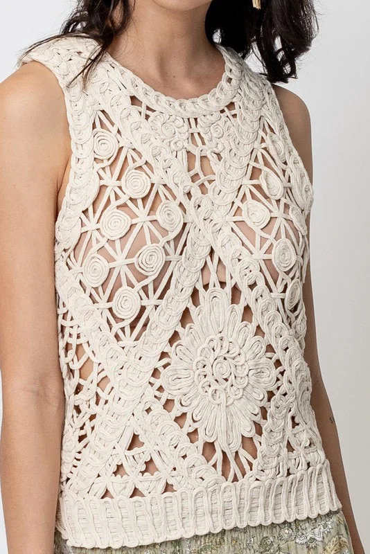 Sleeveless Crochet Top nuevo (talla S/M)