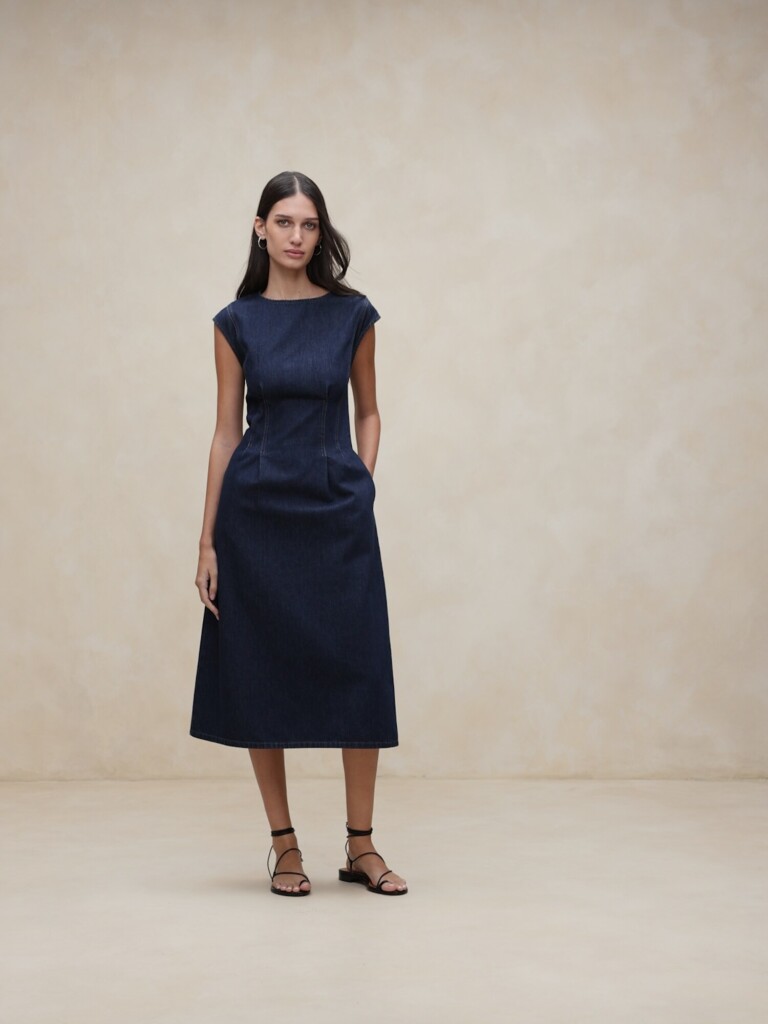 LINA ITALIAN DENIM MIDI Banana Republic (talla 0)