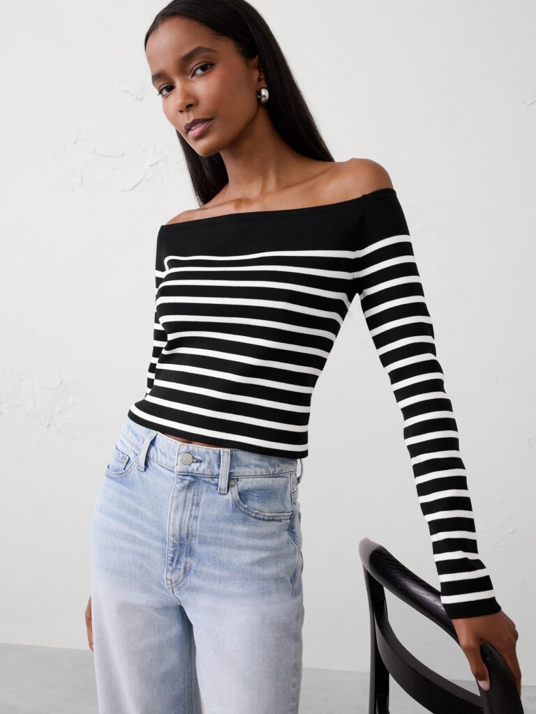 BANANA REPUBLIC OFF-SHOULDER SWEATER nuevo (talla small)