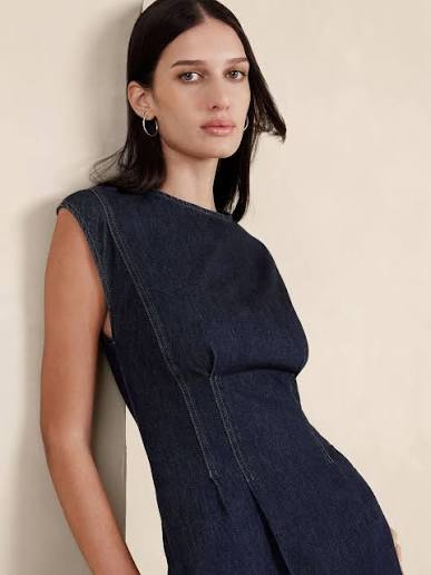 LINA ITALIAN DENIM MIDI Banana Republic (talla 0)