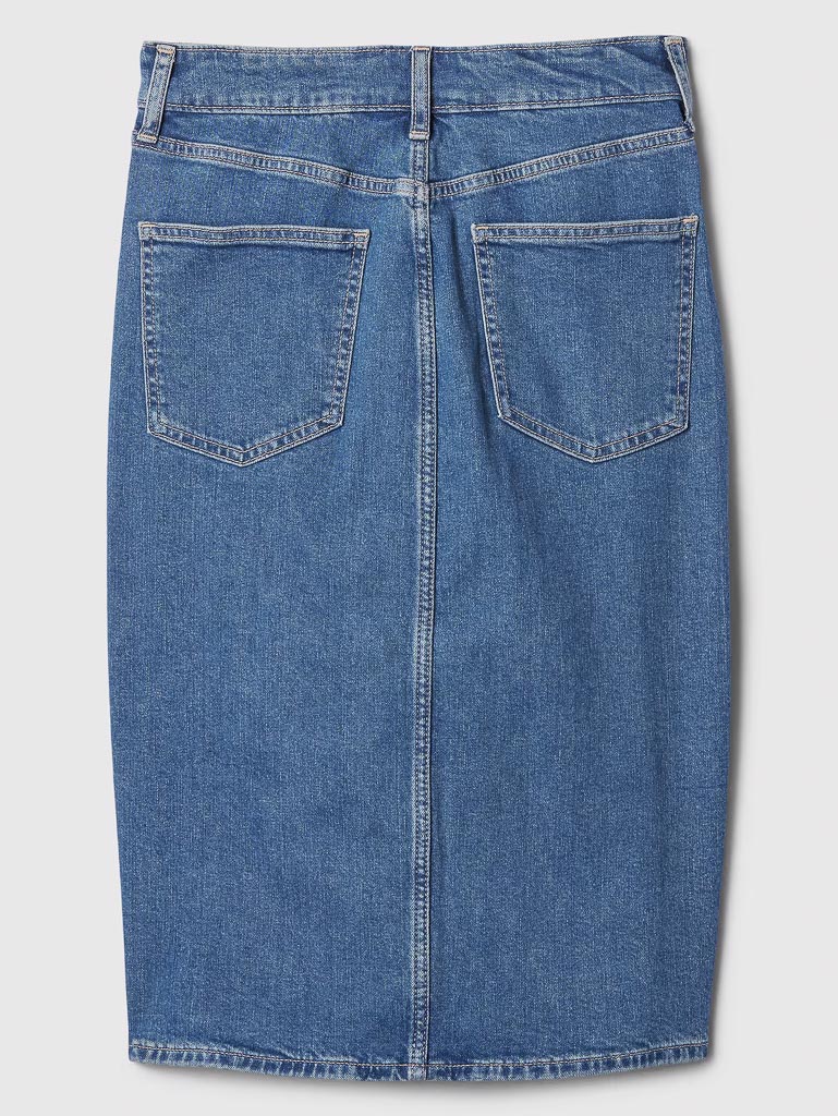 GAP Women's Stretch Denim Midi Pencil Skirt NUEVA (talla small)