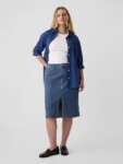 GAP Women's Stretch Denim Midi Pencil Skirt NUEVA (talla small)