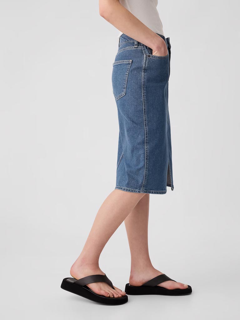 GAP Women's Stretch Denim Midi Pencil Skirt NUEVA (talla small)