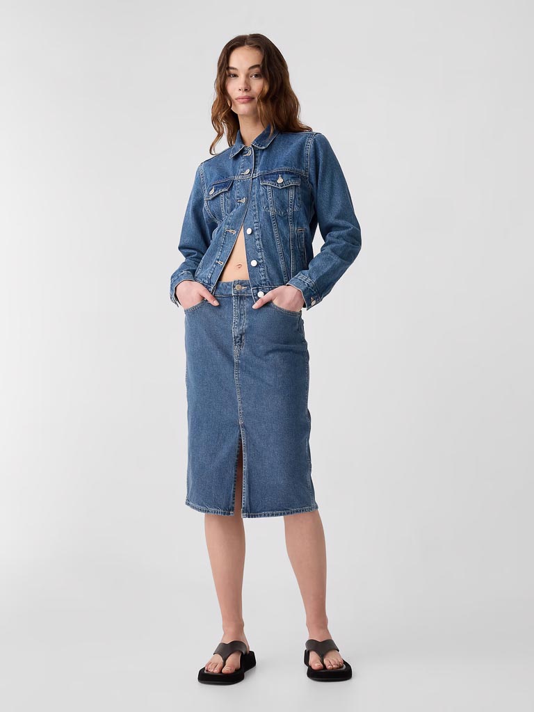 GAP Women’s Stretch Denim Midi Pencil Skirt NUEVA (talla small)