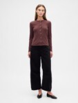 Ribbed Button-Up Top NUEVO (talla M)
