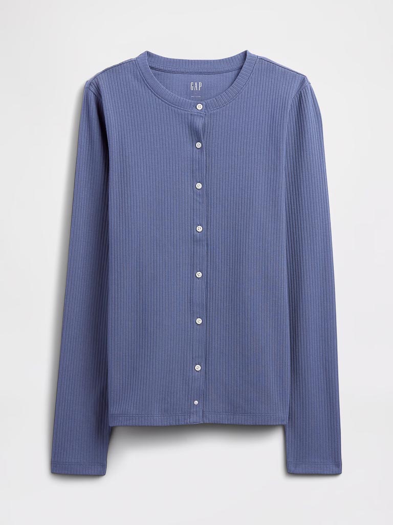 Ribbed Button-Up Top NUEVO (talla S y M)