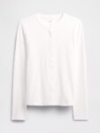 Ribbed Button-Up Top NUEVO (talla M)