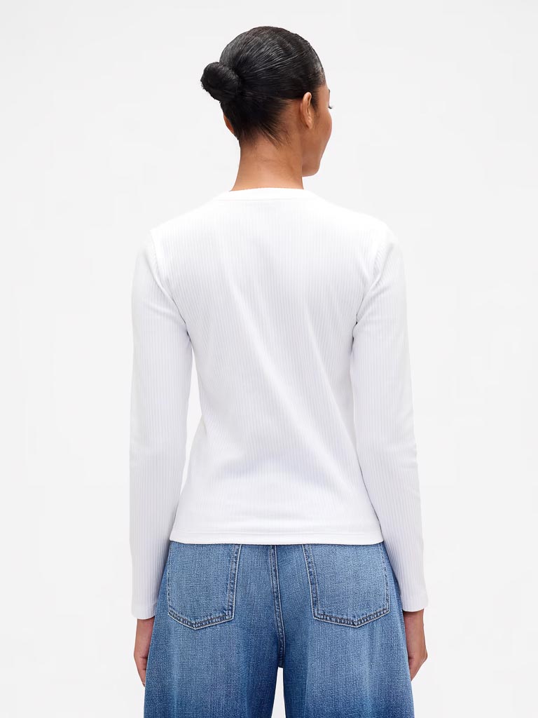 Ribbed Button-Up Top NUEVO (talla M)
