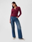 Ribbed Button-Up Top NUEVO (talla Small)
