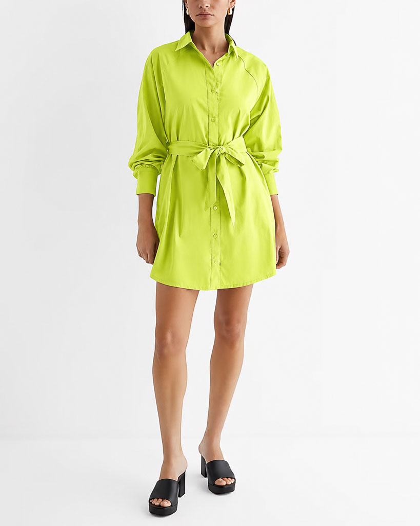 EXPRESS Boyfriend Poplin Portofino Shirt Dress nuevo (talla L)