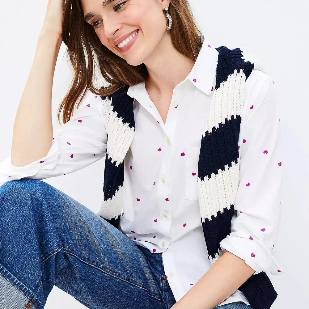 Loft Heart Relaxed Everyday Shirt (TALLA SMALL)