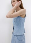 DENIM BUTTONED GILET MANGO nueva (talla L, parece M)