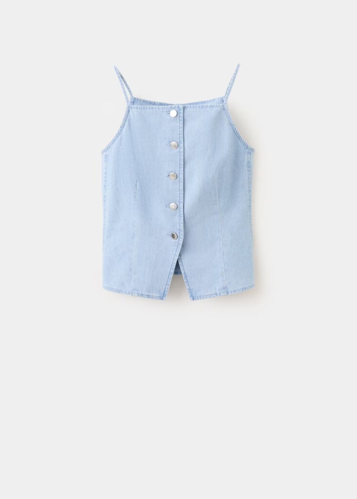 DENIM BUTTONED GILET MANGO nueva (talla L, parece M)