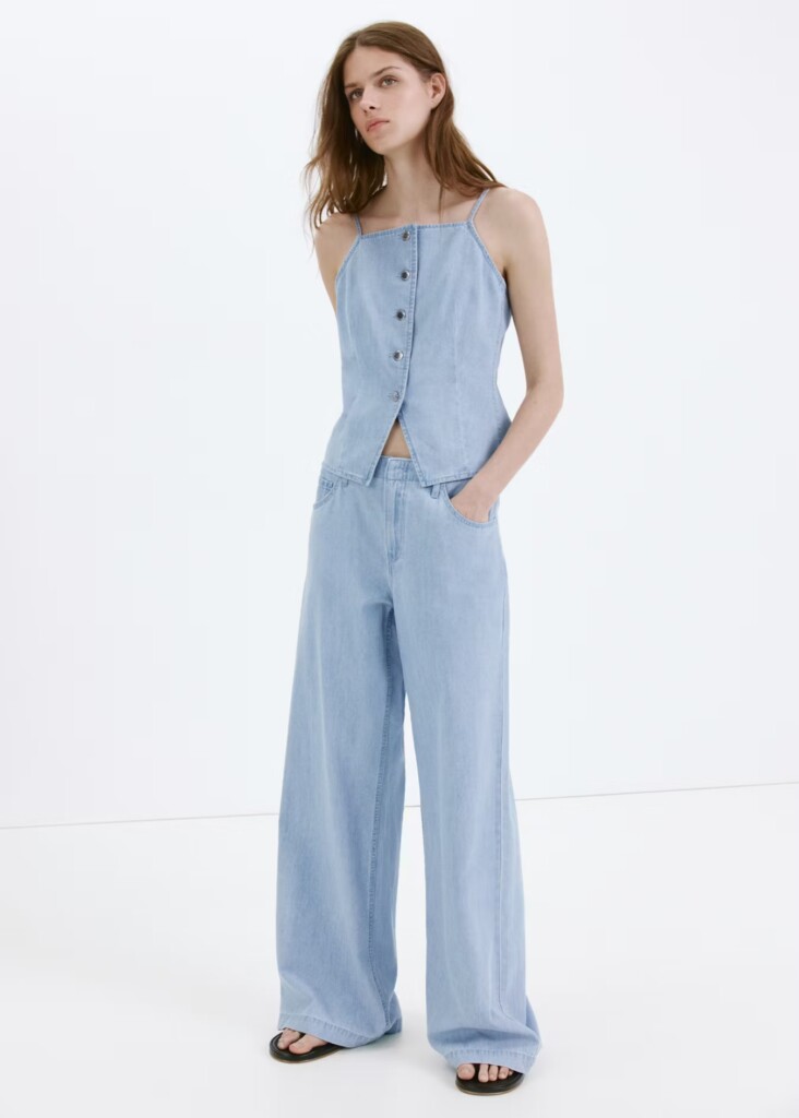 DENIM BUTTONED GILET MANGO nueva (talla L, parece M)