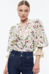 ALICE + OLIVIA  Ilan Button Front Blouse (talla small)
