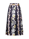 Tory Burch - Printed pleated silk skirt (talla 6)