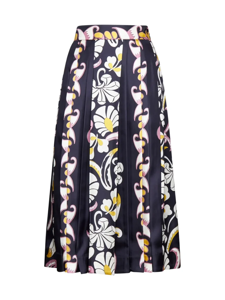 Tory Burch - Printed pleated silk skirt (talla 6)