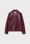 Stradivarius Chaqueta de cuero sintético - dark red (talla L) NUEVA