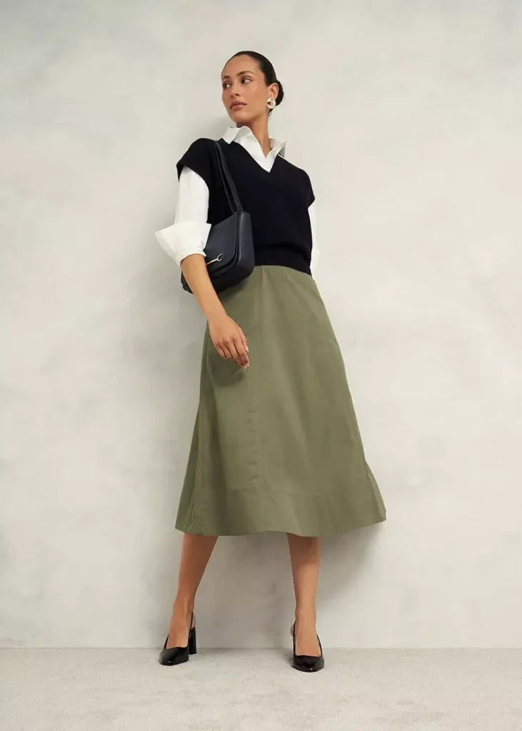 Avril Cotton Skirt HOBBS (talla 6)