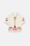 BLUSA BORDADOS BORLAS ZARA (talla XS flojita)