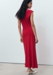 Vestido midi fruncido MANGO (talla M)