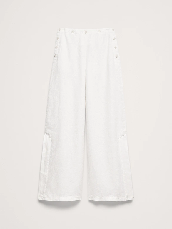 High-Rise Wide-Leg Linen Pull-On Sailor Pant NUEVO Banana Republic (talla small)