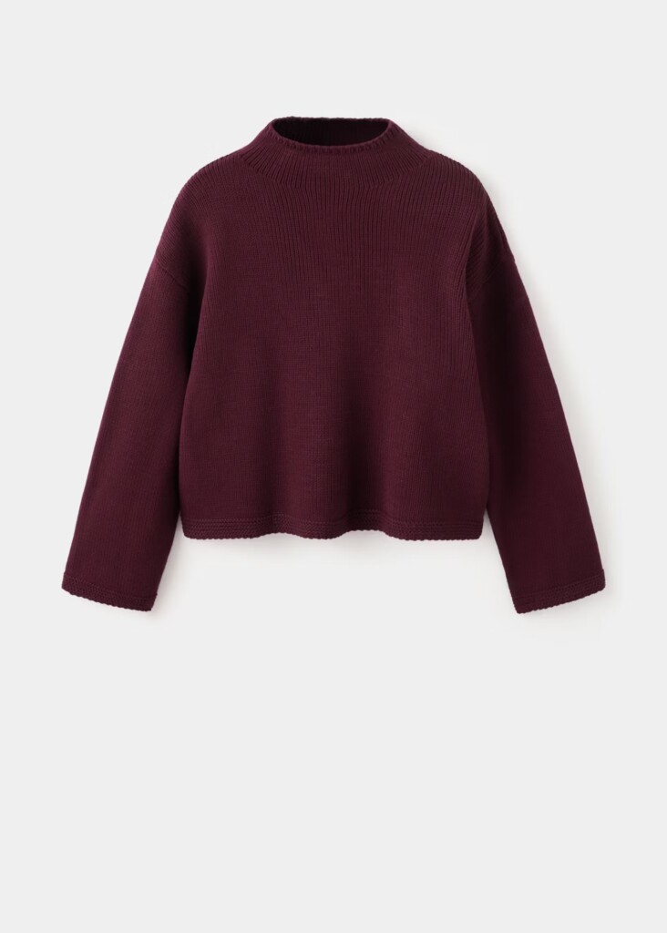 Mango Red High Neck Knitted Sweater (talla XS flojitoo)