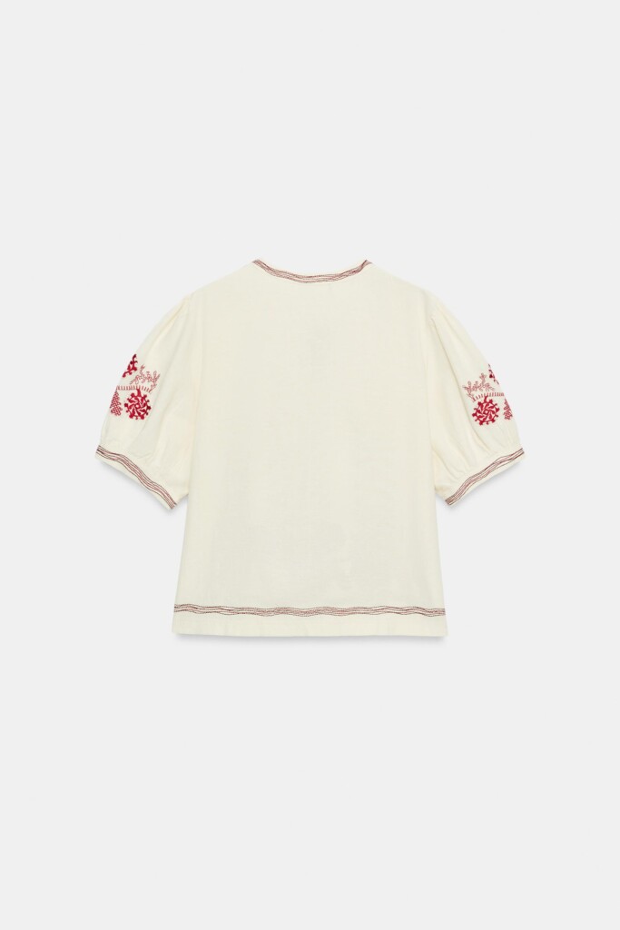 BLUSA BORDADOS BORLAS ZARA (talla XS flojita)