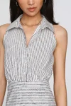 Tobie Drop-Waist Midi Shirtdress by Exquise (talla XS)