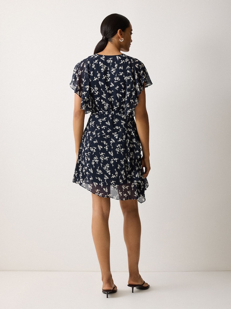 JIGSAW Swirl Posy Floral Mini Dress (talla 6)
