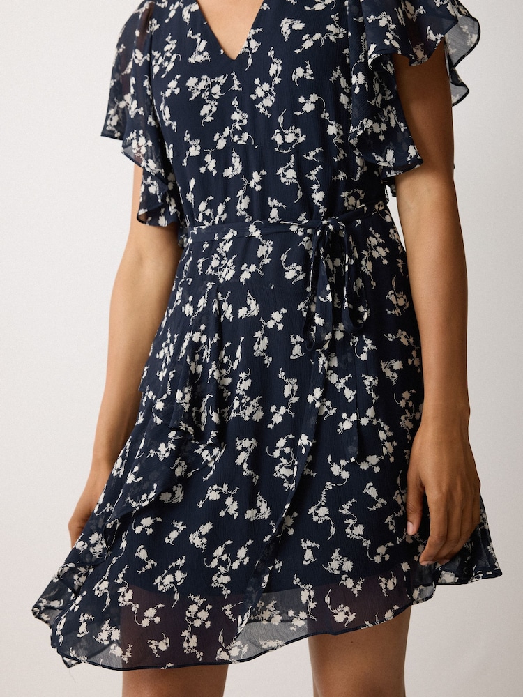JIGSAW Swirl Posy Floral Mini Dress (talla 6)