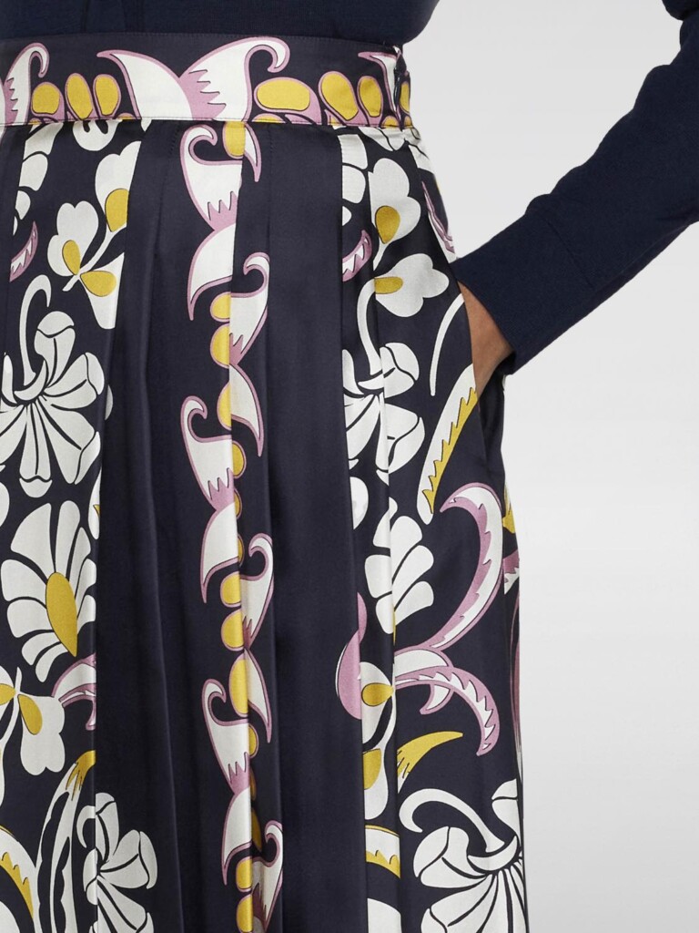 Tory Burch - Printed pleated silk skirt (talla 6)