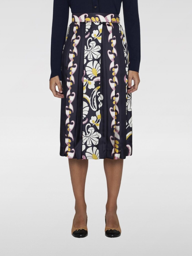 Tory Burch - Printed pleated silk skirt (talla 6)
